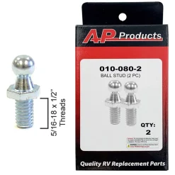 #010-080-2 – Ball Studs, 5/16-18 x 1/2” Threads, 10mm ball – 2 Pack