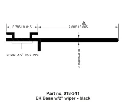 #018-341 – EK Base, w/2″ wiper, 1/2″ x 2-3/4″ x 35′