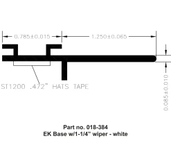 #018-384 – EK Base, w/1-1/4″ wiper, 1/2″ x 2″ x 35′