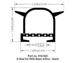 #018-522 – EK Slide on D Seal, 1-1/2″ x 1″ x 40′