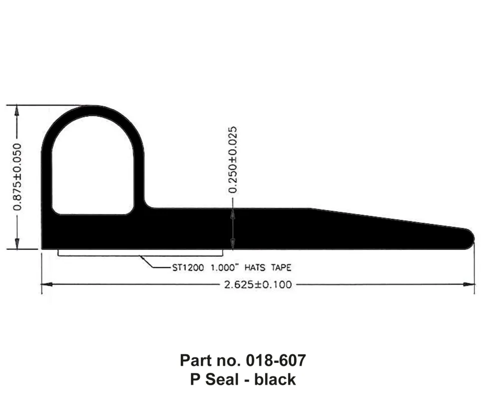 #018-607 – P Seal, 2-1/2″ x 7/8″ x 100′