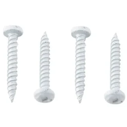 #012-PSQ50W – 8 x 1-1/4 Pan Head Square Recess Screw, Polar White, 50 Pack