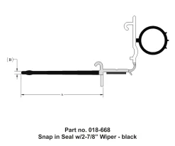 #018-668 – Snap-in Seal, w/2-7/8″ wiper, 4-1/8″ x 23/32″ x 35′